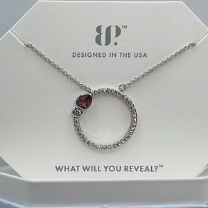 Bomb Party Necklace ALL THE ANSWERS RBP5276 Dark Rubellite/Rhodium NIB